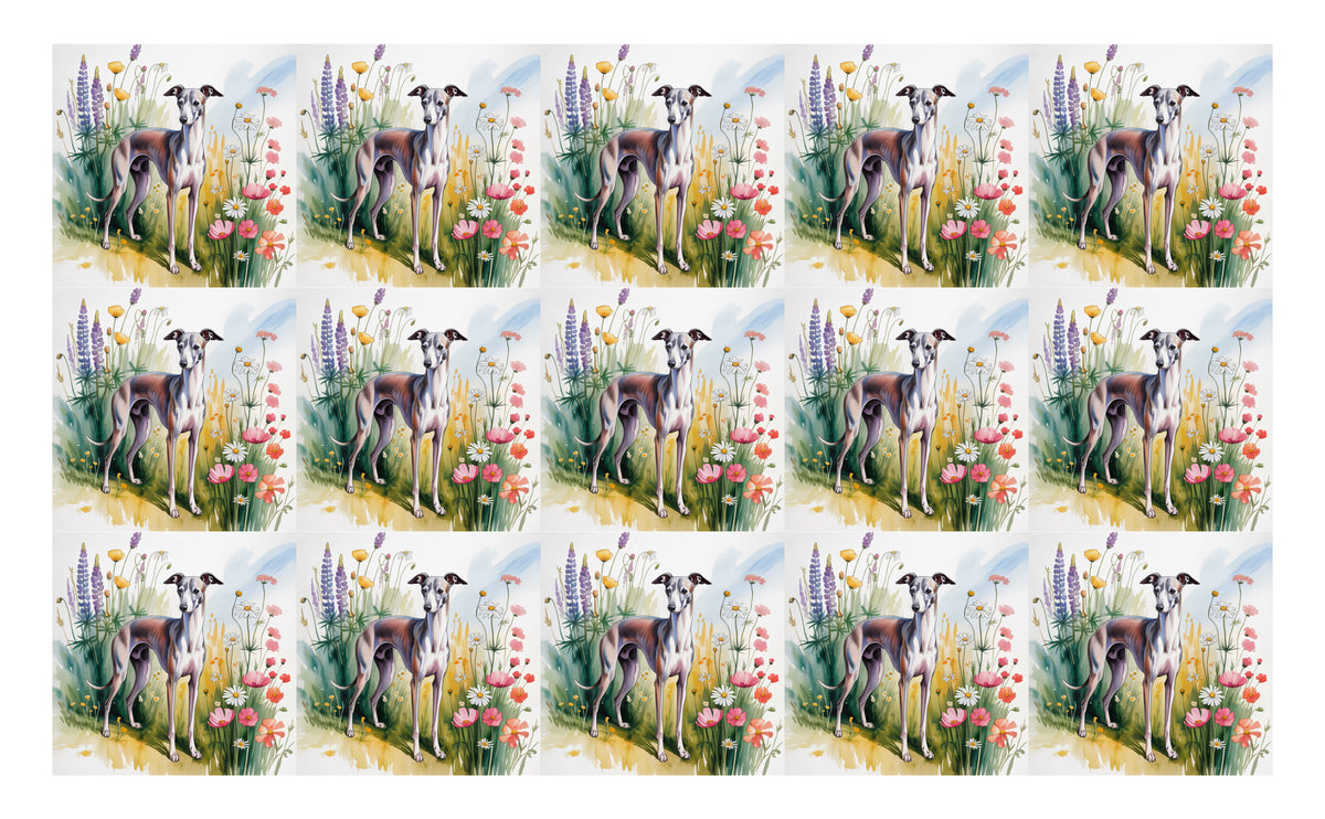 DecoCraft - Scenic Tiles Series - Watercolor Pets - Italian Grayhound