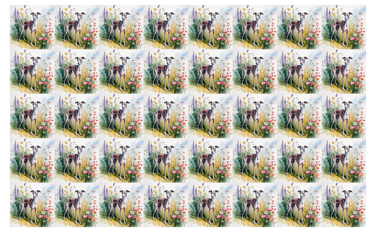 DecoCraft - Scenic Tiles Series - Watercolor Pets - Italian Grayhound