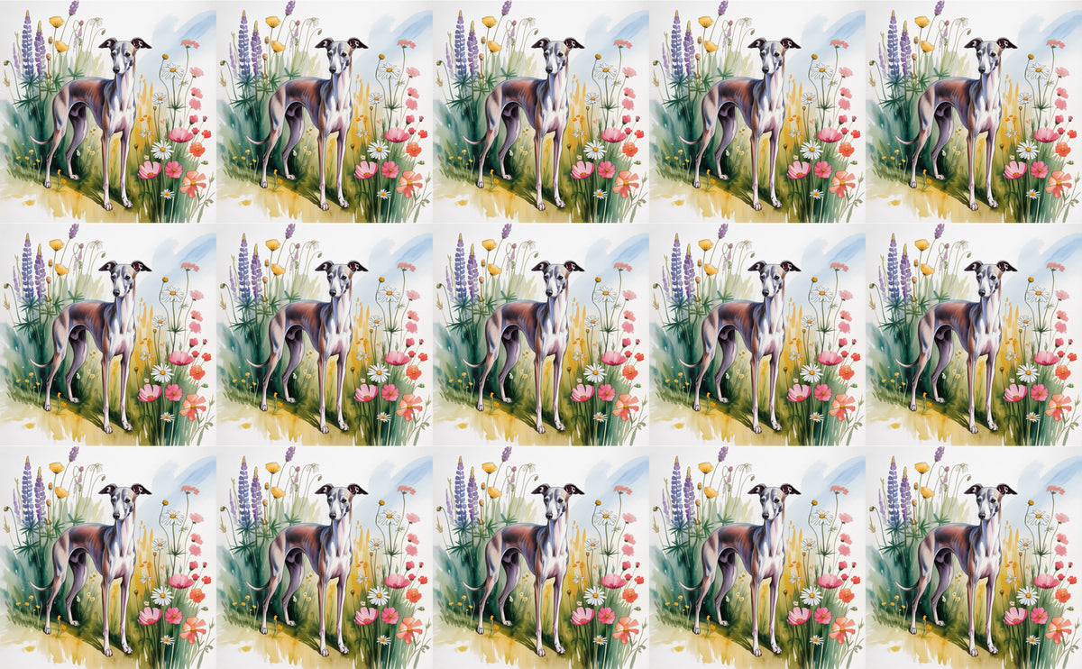 DecoCraft - Scenic Tiles Series - Watercolor Pets - Italian Grayhound