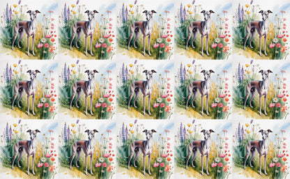 DecoCraft - Scenic Tiles Series - Watercolor Pets - Italian Grayhound
