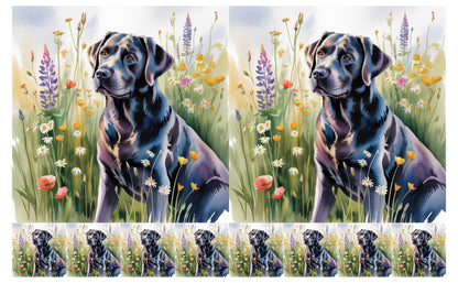 DecoCraft - Scenic Tiles Series - Watercolor Pets - Labrador - Black