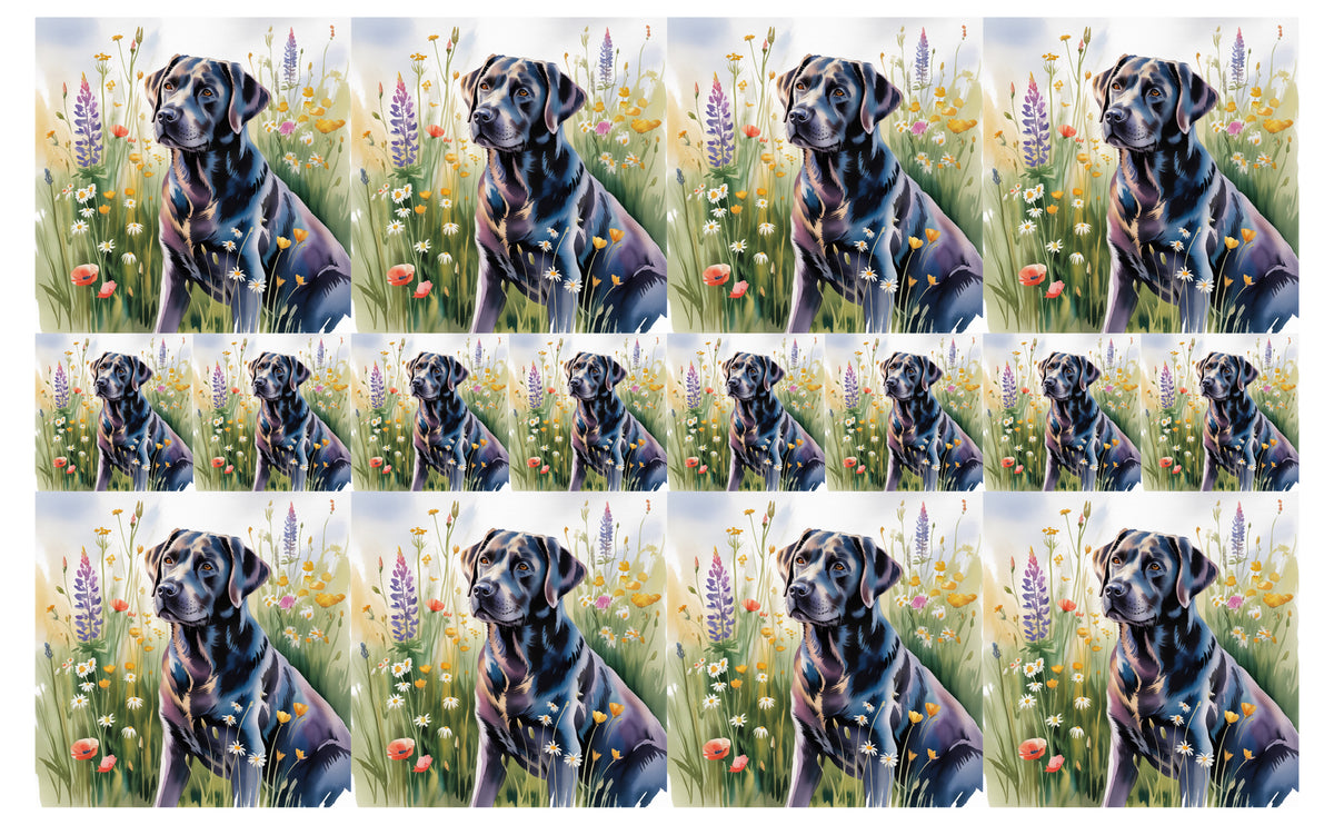 DecoCraft - Scenic Tiles Series - Watercolor Pets - Labrador - Black