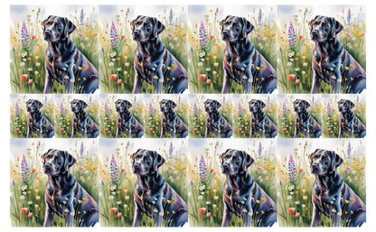 DecoCraft - Scenic Tiles Series - Watercolor Pets - Labrador - Black