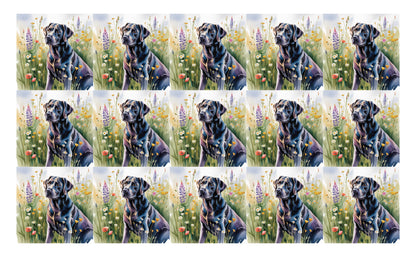 DecoCraft - Scenic Tiles Series - Watercolor Pets - Labrador - Black