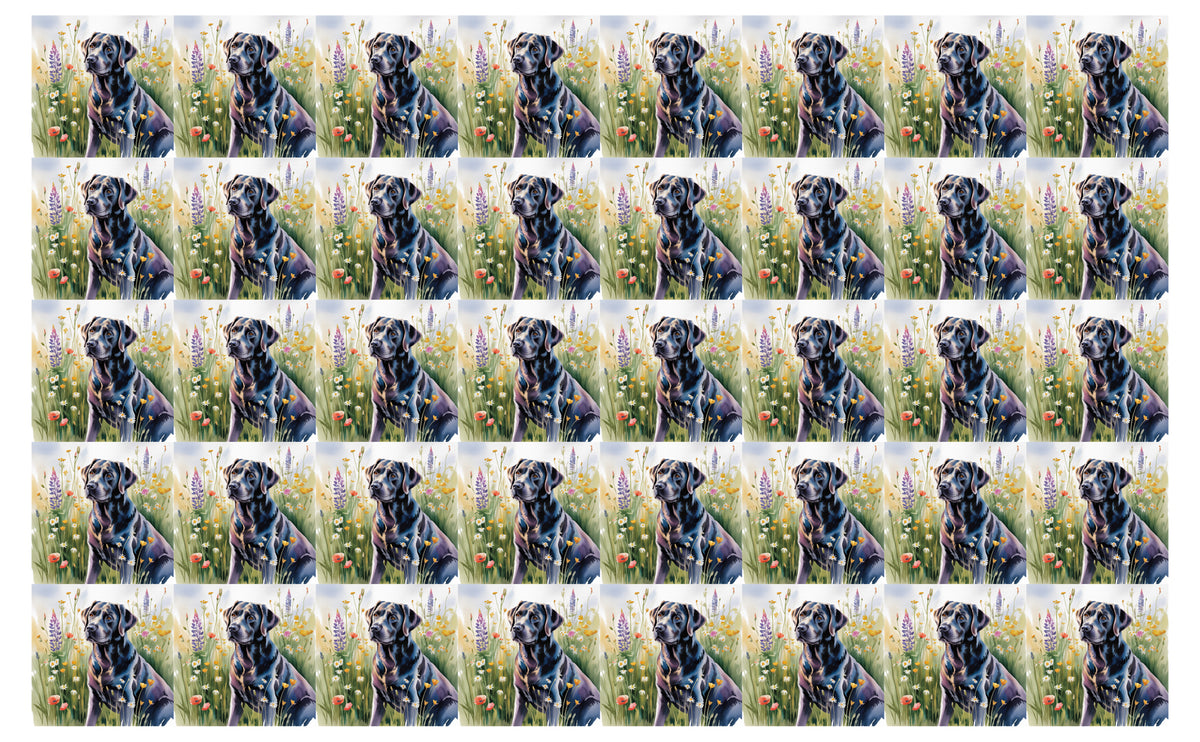 DecoCraft - Scenic Tiles Series - Watercolor Pets - Labrador - Black