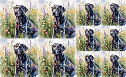 DecoCraft - Scenic Tiles Series - Watercolor Pets - Labrador - Black