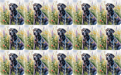 DecoCraft - Scenic Tiles Series - Watercolor Pets - Labrador - Black