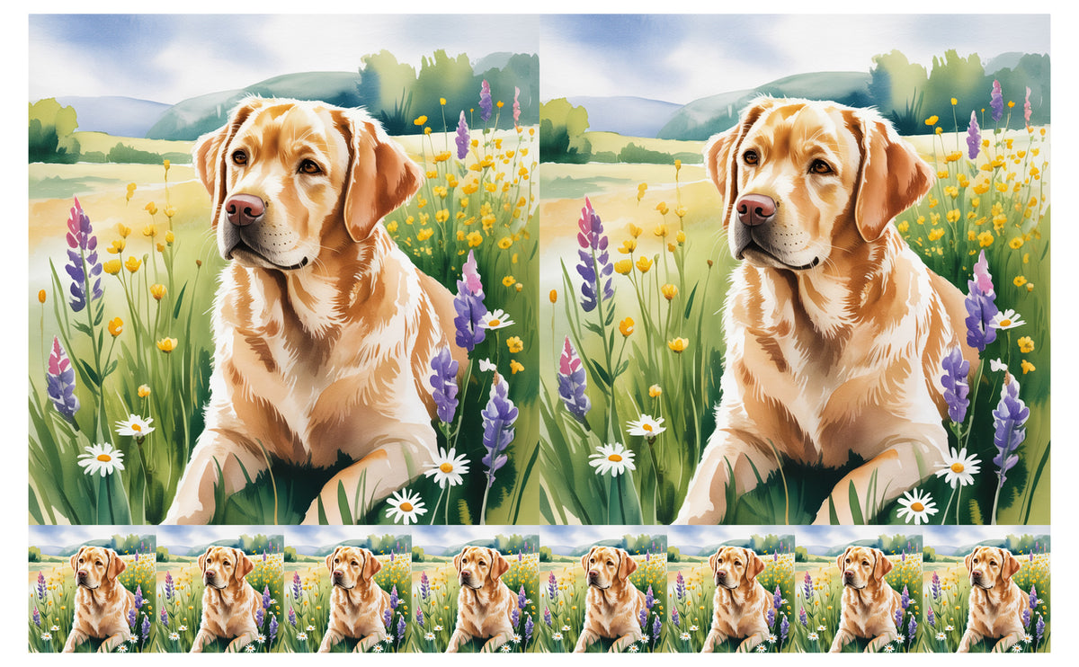 DecoCraft - Scenic Tiles Series - Watercolor Pets - Labrador - Golden