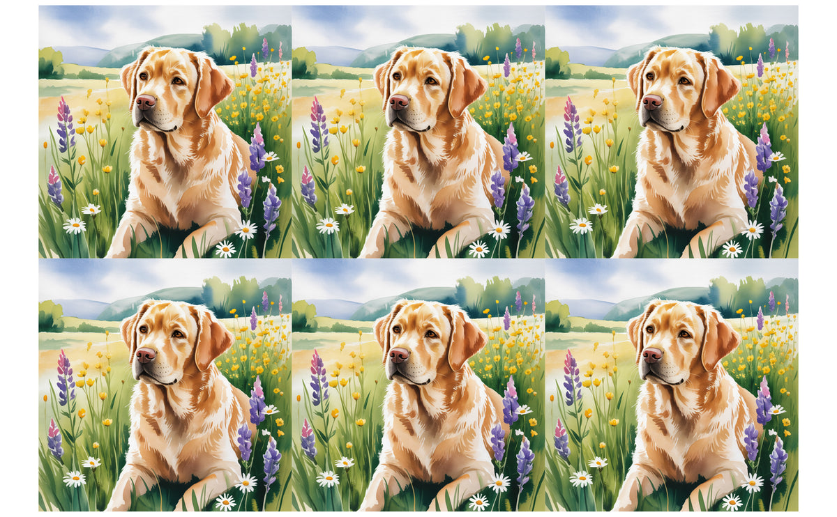 DecoCraft - Scenic Tiles Series - Watercolor Pets - Labrador - Golden