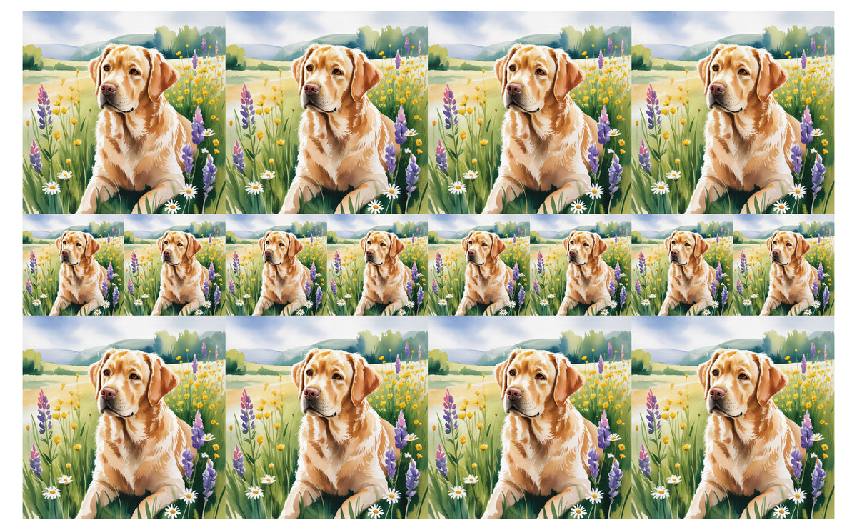 DecoCraft - Scenic Tiles Series - Watercolor Pets - Labrador - Golden