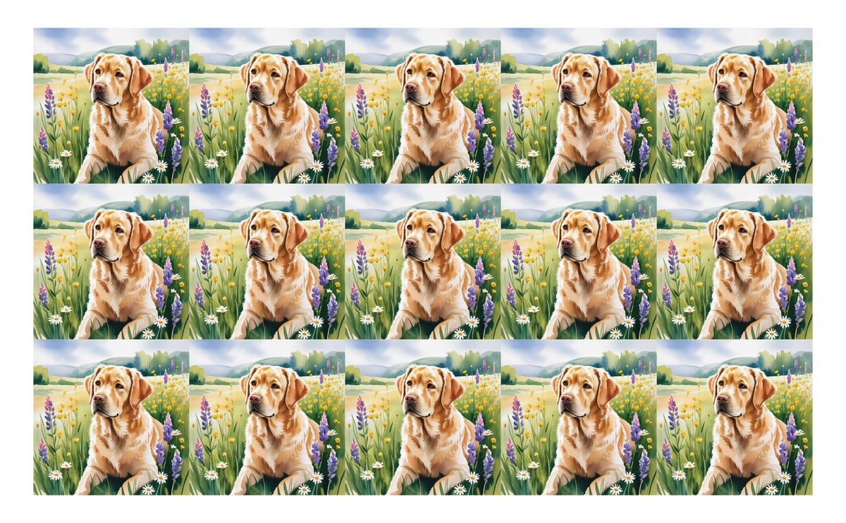 DecoCraft - Scenic Tiles Series - Watercolor Pets - Labrador - Golden