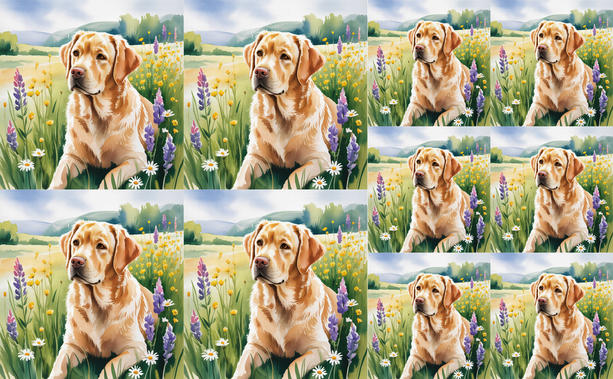 DecoCraft - Scenic Tiles Series - Watercolor Pets - Labrador - Golden