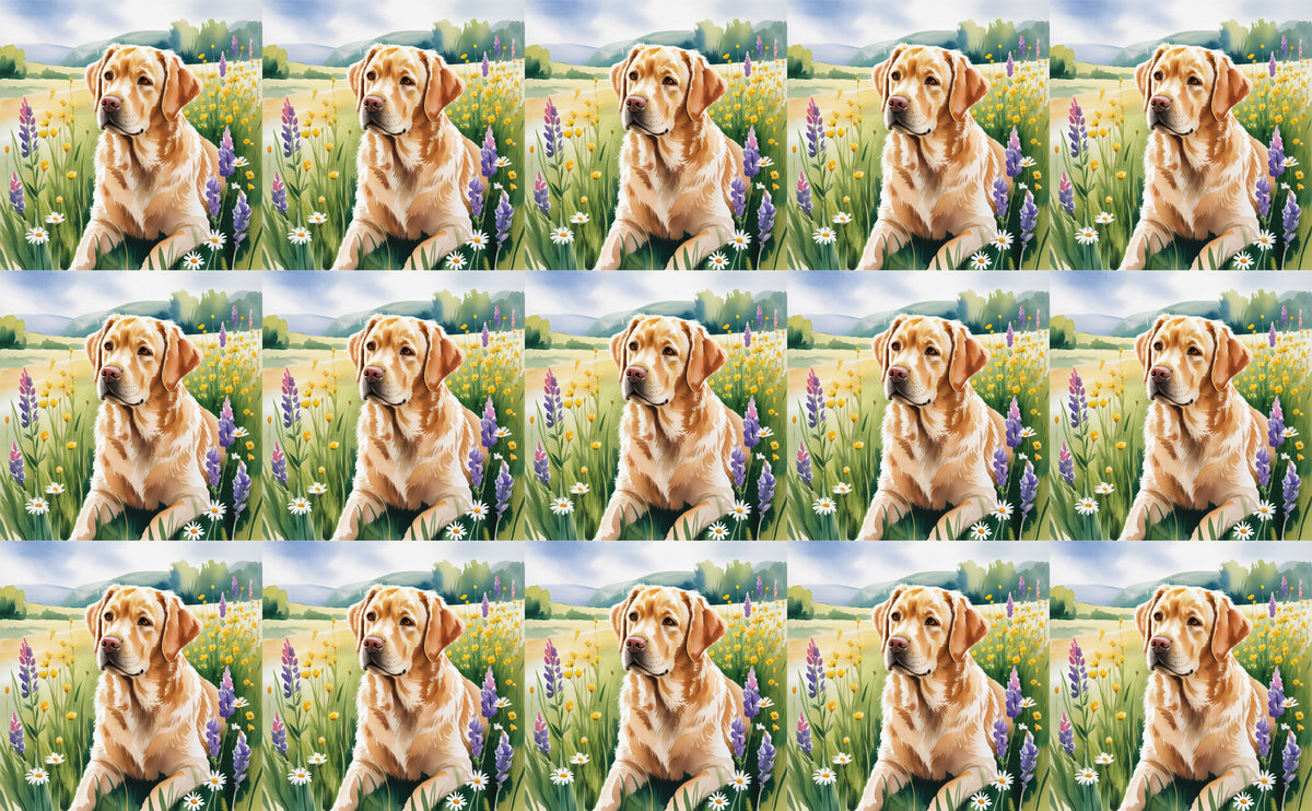 DecoCraft - Scenic Tiles Series - Watercolor Pets - Labrador - Golden