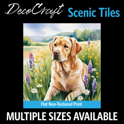 DecoCraft - Scenic Tiles Series - Watercolor Pets - Labrador - Golden