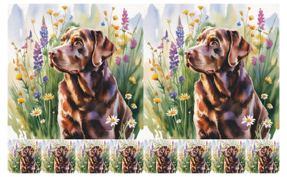 DecoCraft - Scenic Tiles Series - Watercolor Pets - Labrador - Chocolate