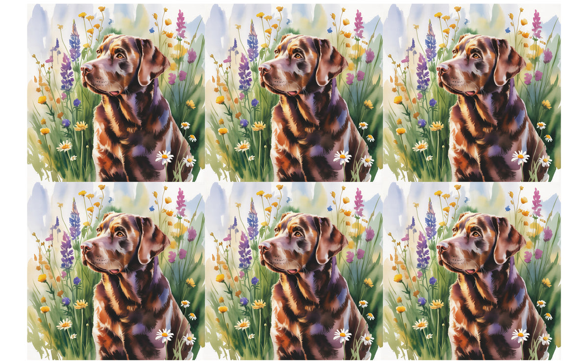 DecoCraft - Scenic Tiles Series - Watercolor Pets - Labrador - Chocolate