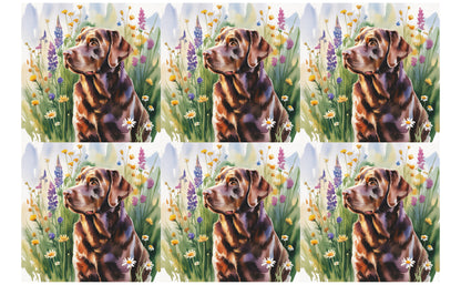 DecoCraft - Scenic Tiles Series - Watercolor Pets - Labrador - Chocolate