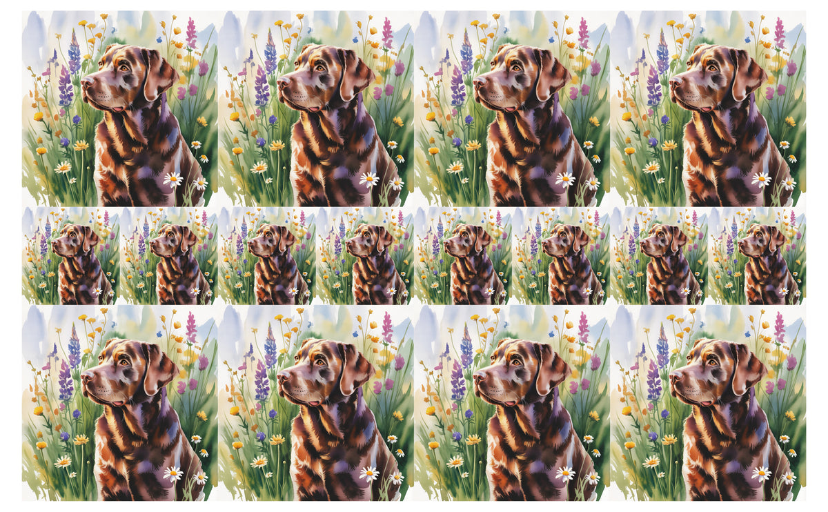 DecoCraft - Scenic Tiles Series - Watercolor Pets - Labrador - Chocolate