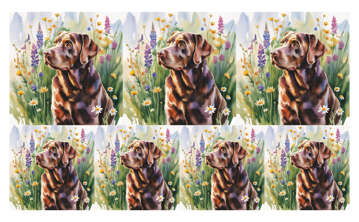 DecoCraft - Scenic Tiles Series - Watercolor Pets - Labrador - Chocolate