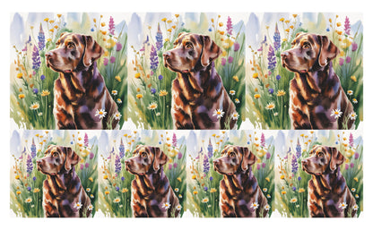 DecoCraft - Scenic Tiles Series - Watercolor Pets - Labrador - Chocolate