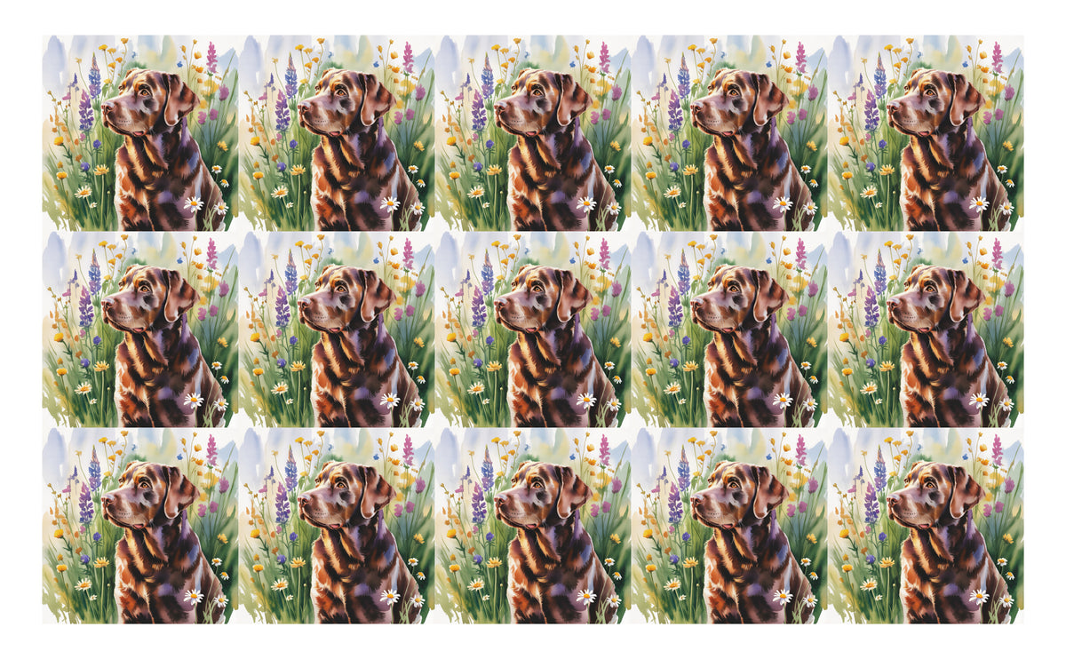 DecoCraft - Scenic Tiles Series - Watercolor Pets - Labrador - Chocolate