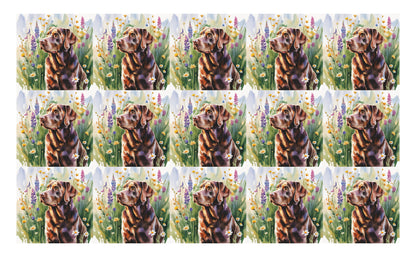 DecoCraft - Scenic Tiles Series - Watercolor Pets - Labrador - Chocolate