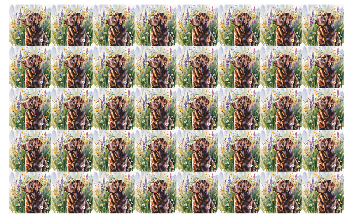 DecoCraft - Scenic Tiles Series - Watercolor Pets - Labrador - Chocolate