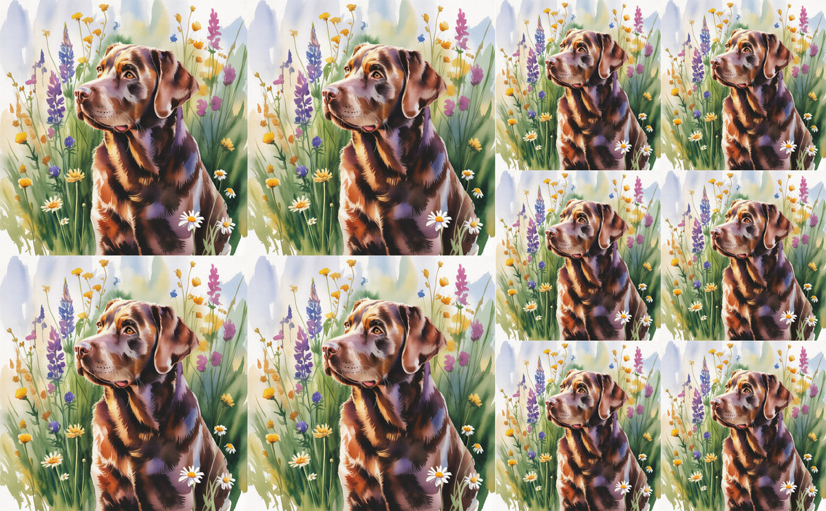 DecoCraft - Scenic Tiles Series - Watercolor Pets - Labrador - Chocolate