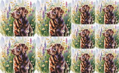 DecoCraft - Scenic Tiles Series - Watercolor Pets - Labrador - Chocolate