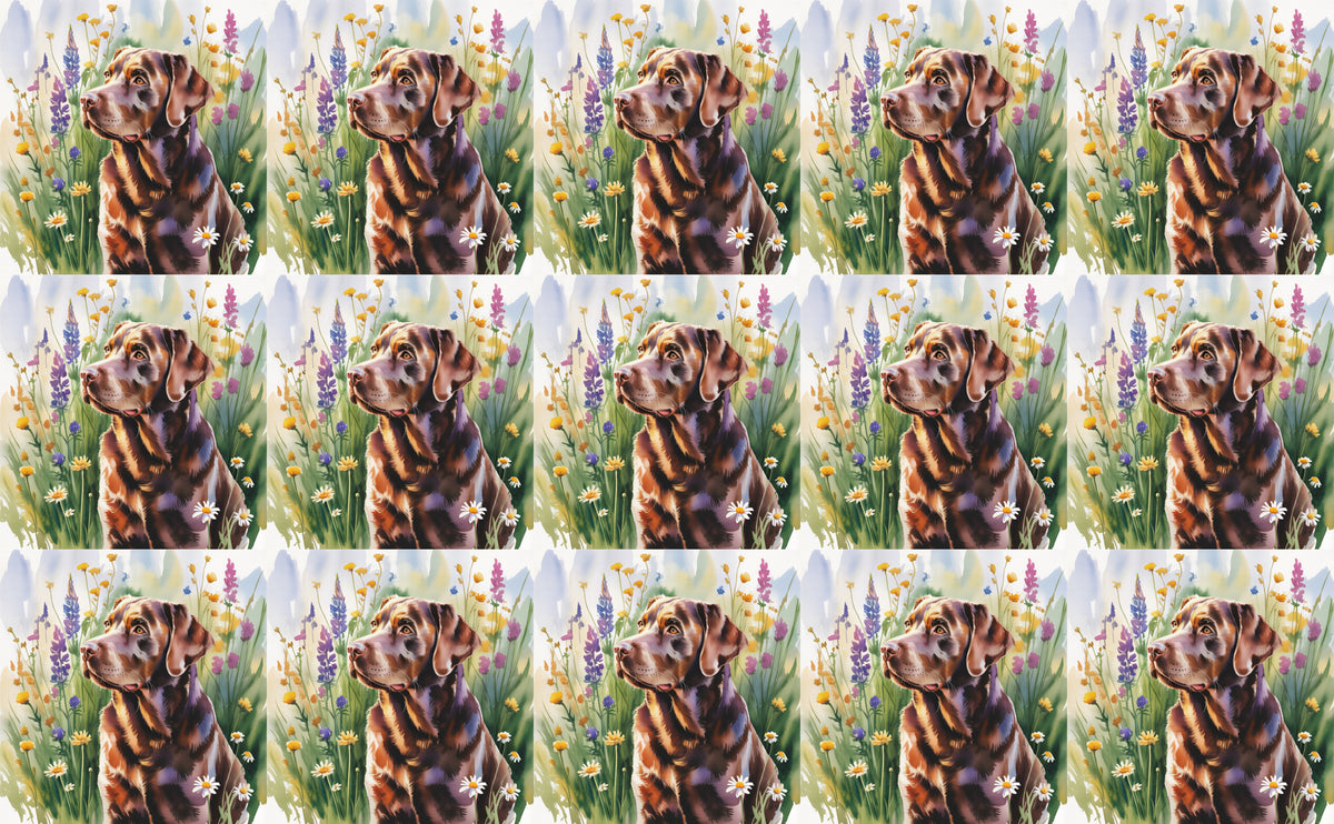 DecoCraft - Scenic Tiles Series - Watercolor Pets - Labrador - Chocolate