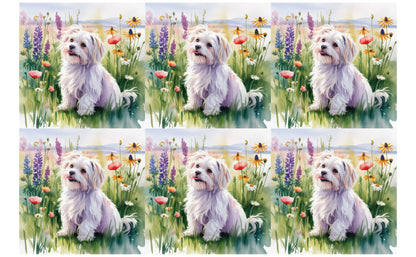 DecoCraft - Scenic Tiles Series - Watercolor Pets - Maltese