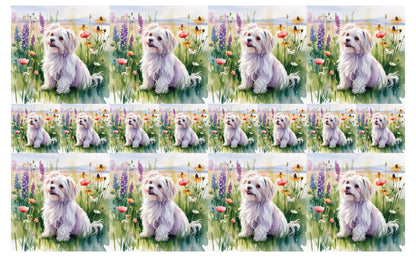 DecoCraft - Scenic Tiles Series - Watercolor Pets - Maltese