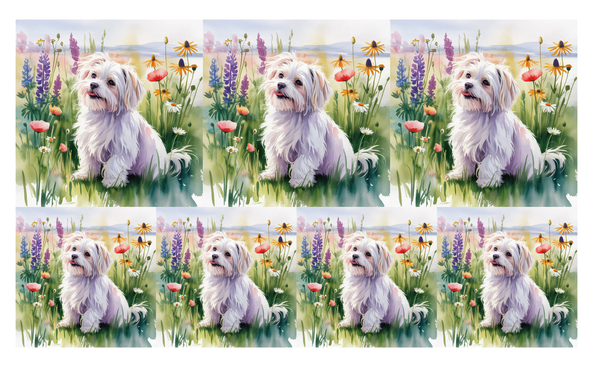 DecoCraft - Scenic Tiles Series - Watercolor Pets - Maltese