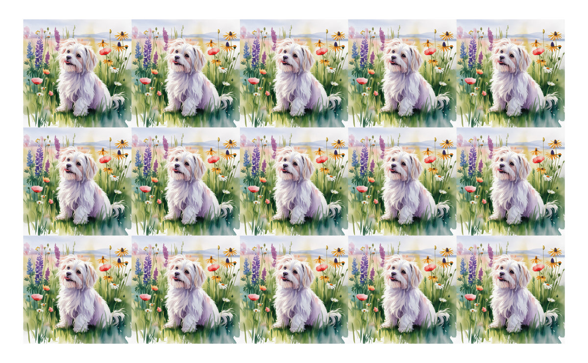 DecoCraft - Scenic Tiles Series - Watercolor Pets - Maltese