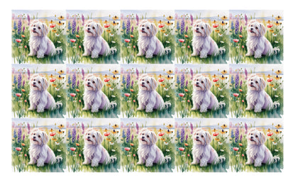DecoCraft - Scenic Tiles Series - Watercolor Pets - Maltese