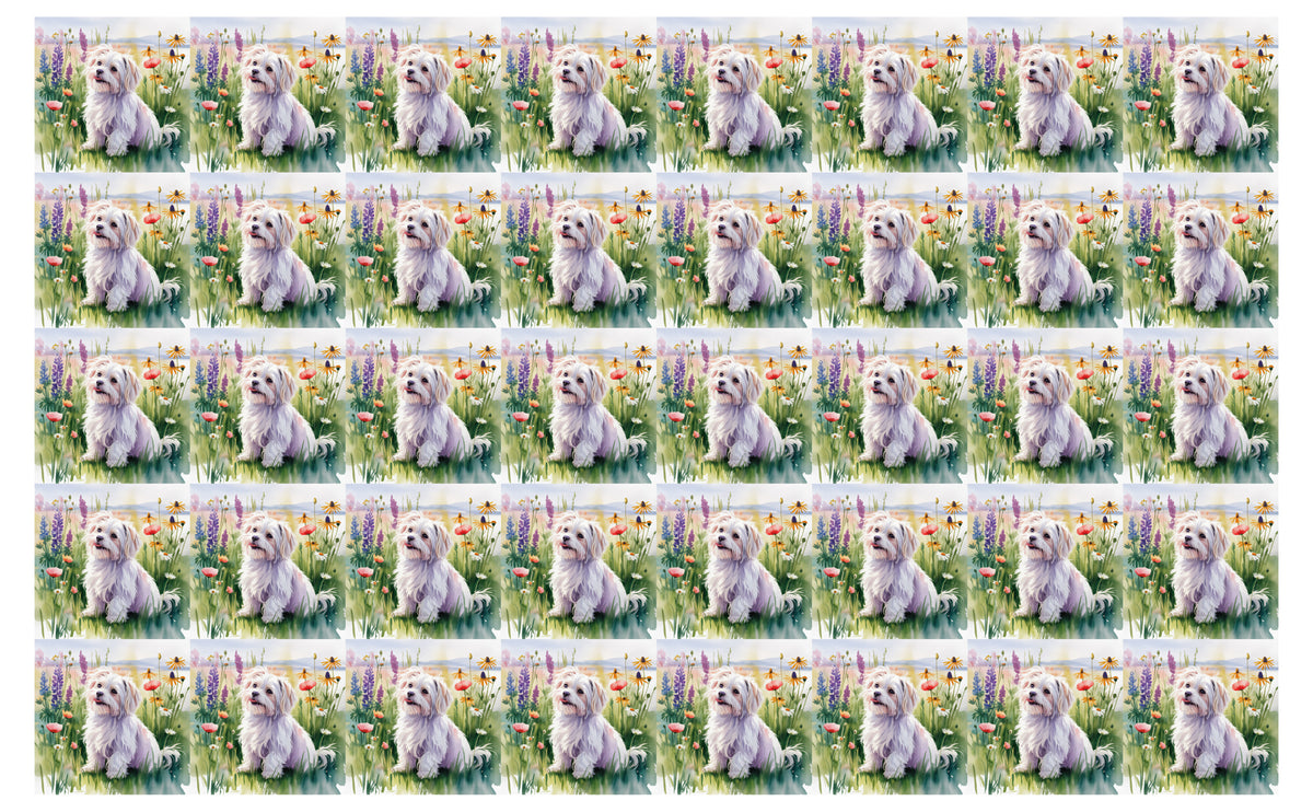 DecoCraft - Scenic Tiles Series - Watercolor Pets - Maltese