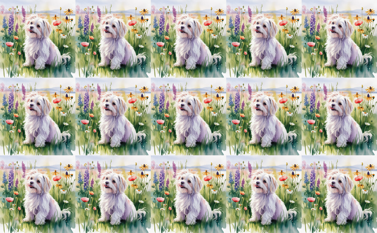 DecoCraft - Scenic Tiles Series - Watercolor Pets - Maltese