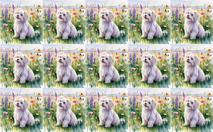 DecoCraft - Scenic Tiles Series - Watercolor Pets - Maltese