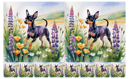 DecoCraft - Scenic Tiles Series - Watercolor Pets - Miniature Pinscher