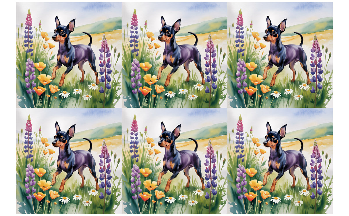 DecoCraft - Scenic Tiles Series - Watercolor Pets - Miniature Pinscher