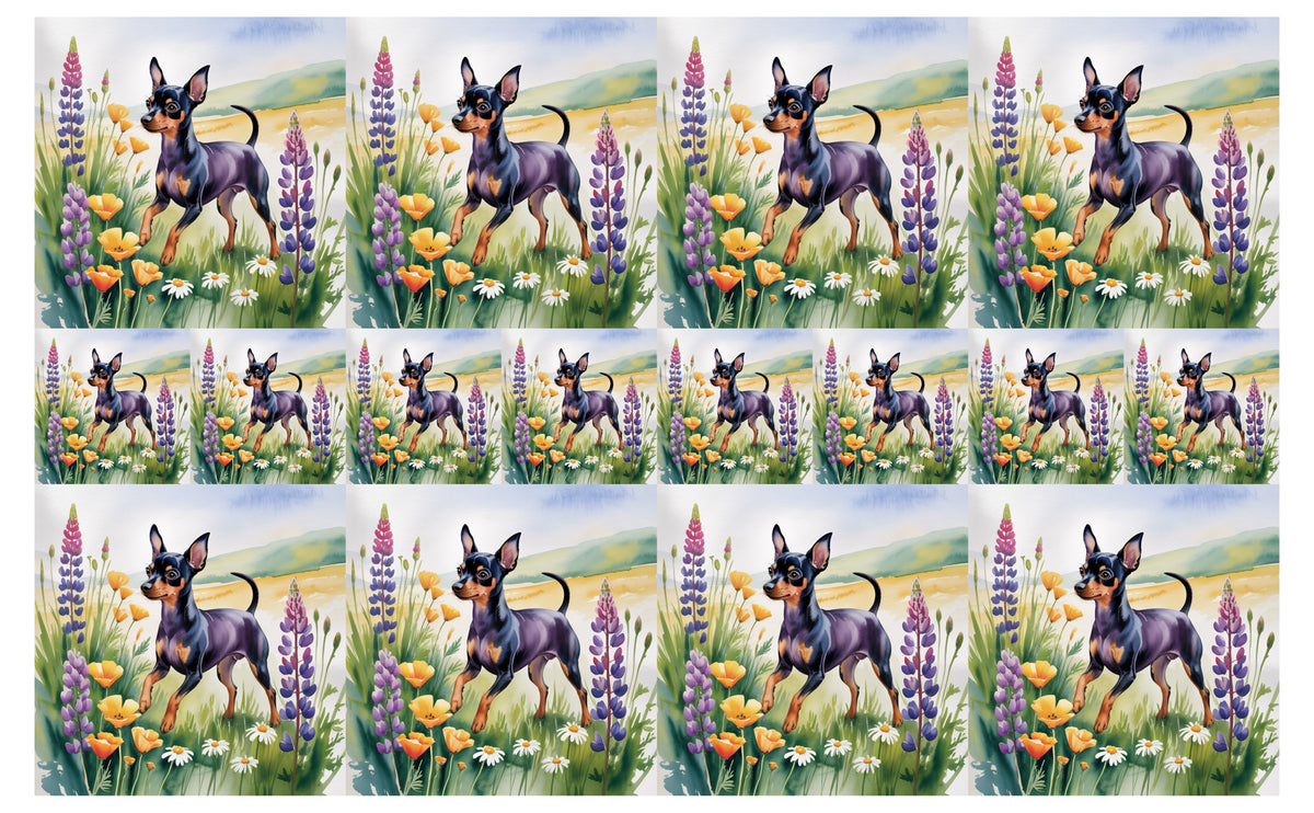 DecoCraft - Scenic Tiles Series - Watercolor Pets - Miniature Pinscher