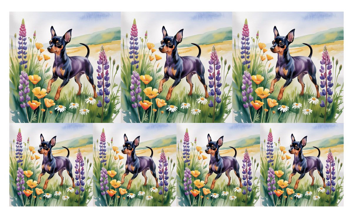 DecoCraft - Scenic Tiles Series - Watercolor Pets - Miniature Pinscher