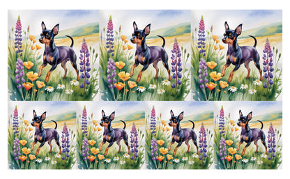 DecoCraft - Scenic Tiles Series - Watercolor Pets - Miniature Pinscher
