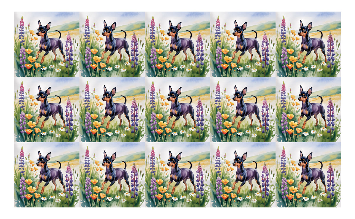 DecoCraft - Scenic Tiles Series - Watercolor Pets - Miniature Pinscher