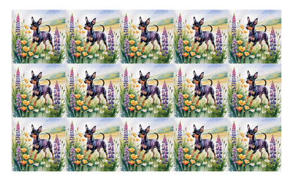 DecoCraft - Scenic Tiles Series - Watercolor Pets - Miniature Pinscher