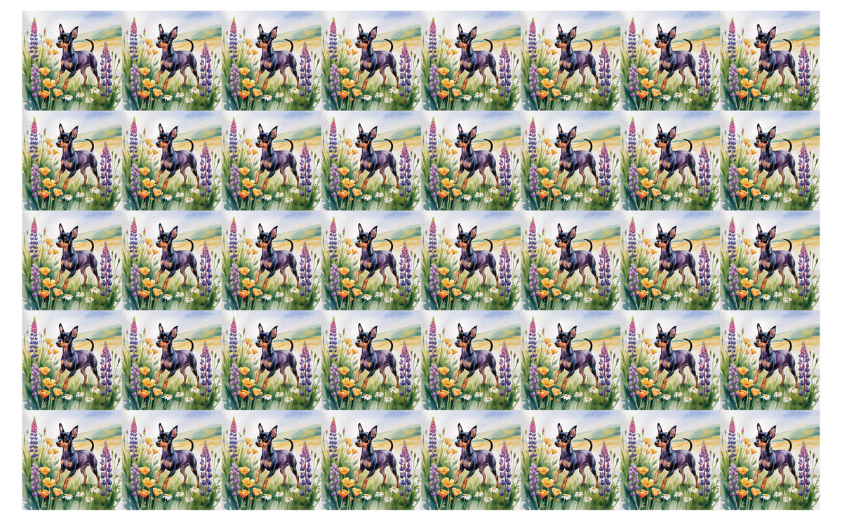 DecoCraft - Scenic Tiles Series - Watercolor Pets - Miniature Pinscher