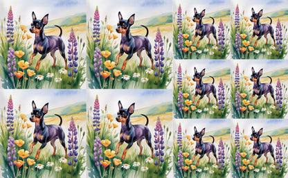 DecoCraft - Scenic Tiles Series - Watercolor Pets - Miniature Pinscher
