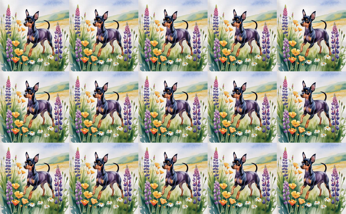 DecoCraft - Scenic Tiles Series - Watercolor Pets - Miniature Pinscher