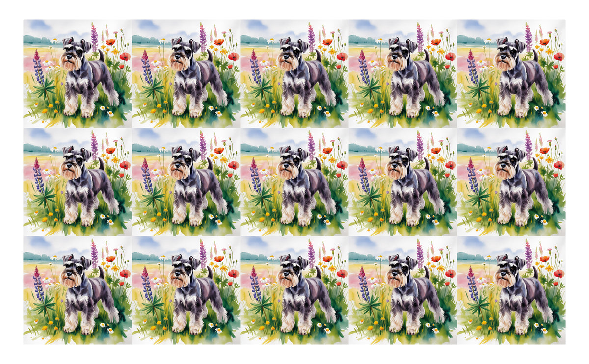 DecoCraft - Scenic Tiles Series - Watercolor Pets - Miniature Schnauzer