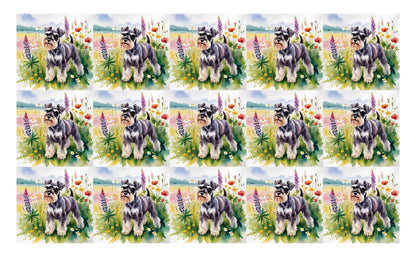 DecoCraft - Scenic Tiles Series - Watercolor Pets - Miniature Schnauzer